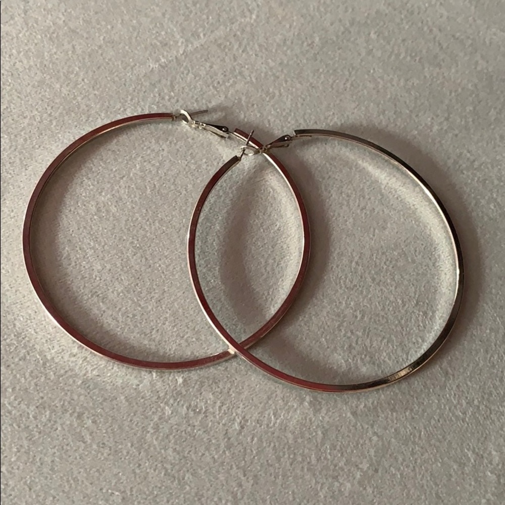 Large Silver Hoop Earrings